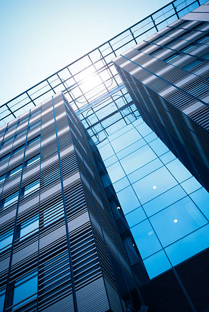 istock Modern building architecture with glass exterior facade 183757373