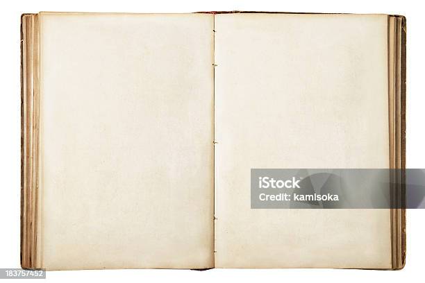 Vecchio Vuoto Libro Aperto - Fotografie stock e altre immagini di Libro - Libro, Aperto, Aprire