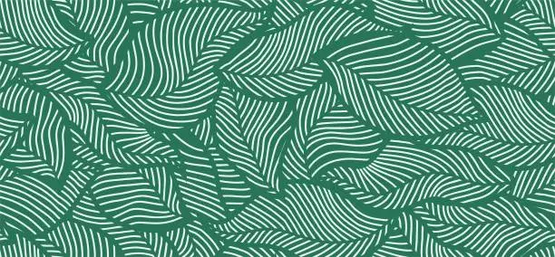 Vector illustration of Floral pattern with hand drawn leaves.