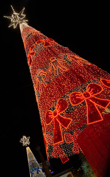 Madeiran Christmas decoration "Illuminated decoration in Funchal, Madeira." funchal christmas stock pictures, royalty-free photos & images