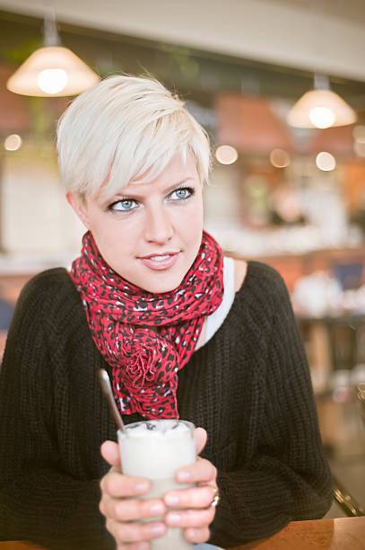 Drinking coffee stock photo