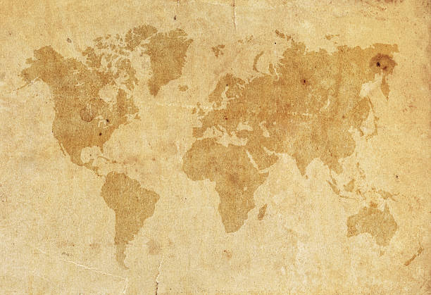 세계지도 한 늙음 마모 종이 xxxl - map world map globe old 뉴스 사진 이미지