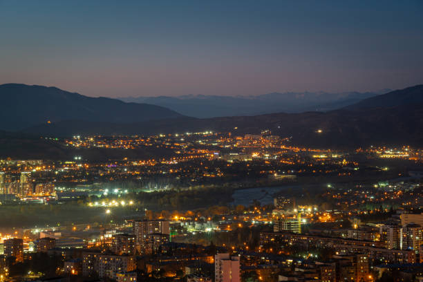 istock Old soviet residential district Gldani at night. Tbilisi 1837586526