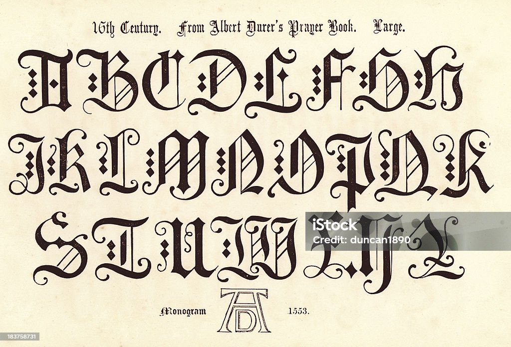 Estilo do século XVI alfabeto - Ilustração de Letra P royalty-free
