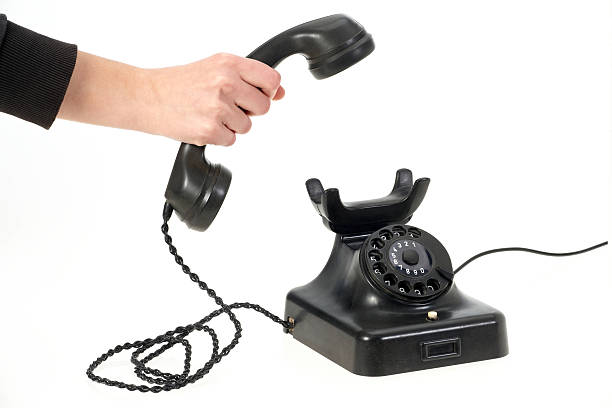 istock Taking off vintage black phone 183758878