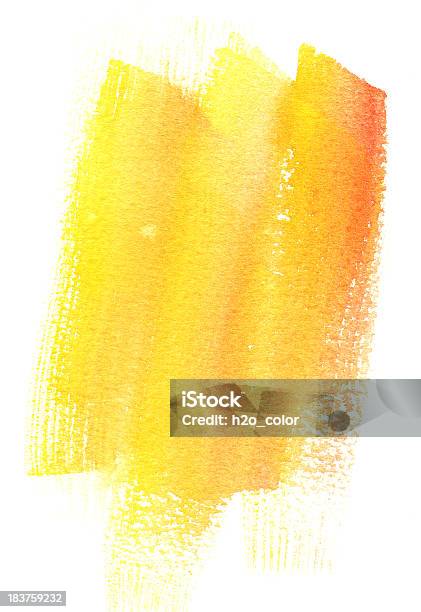 Fundo Laranja E Amarelo Swiped - Arte vetorial de stock e mais imagens de Pintura em Aquarela - Pintura em Aquarela, Pincelada, Amarelo