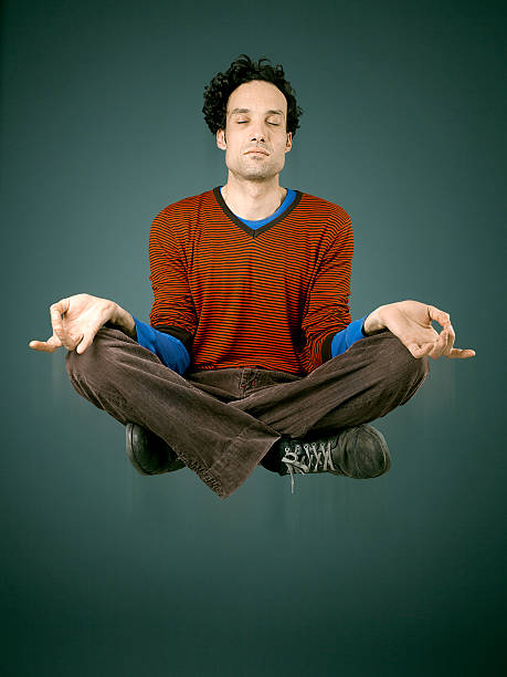 medytacja - men businessman jumping levitation zdjęcia i obrazy z banku zdjęć