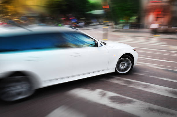 istock Turning car on zebra crossing 183760541
