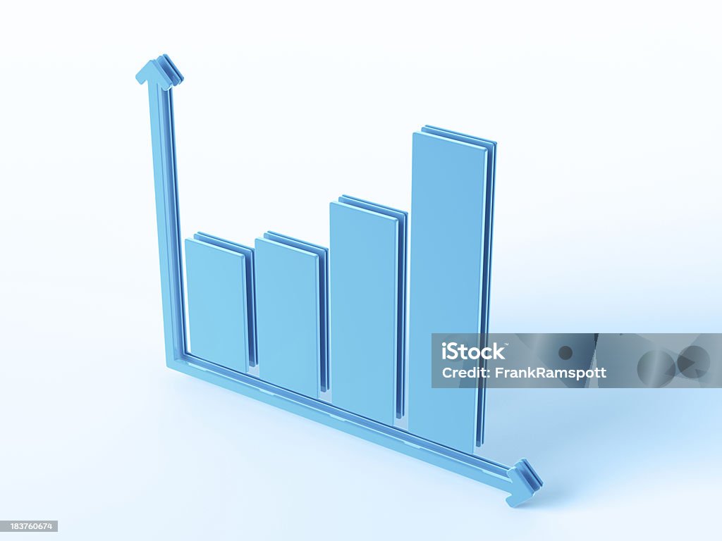 블루 비즈니스 막대 차트 - 로열티 프리 컷아웃 스톡 사진