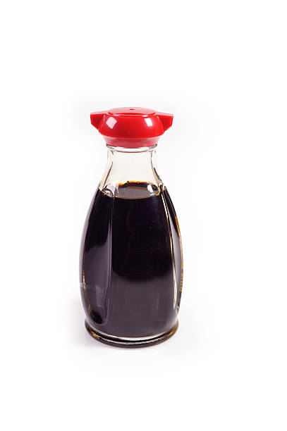 Soy Sauce Soy Sauce in a Bottle Isolated on White Background. soy sauce photos stock pictures, royalty-free photos & images