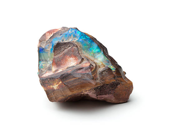 Raw Opal Raw Opal on white Background. Shallow focus. Adobe RGB. opal photos stock pictures, royalty-free photos & images