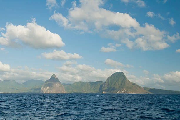 istock Petit & Gros Piton on the horizon. 183761298