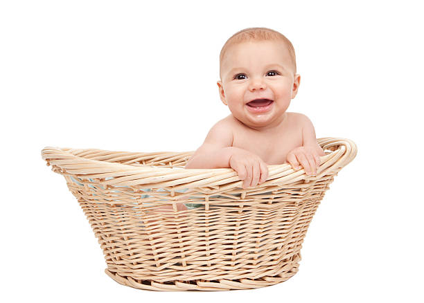 istock Happy Baby In a Laundry Basket 183761622