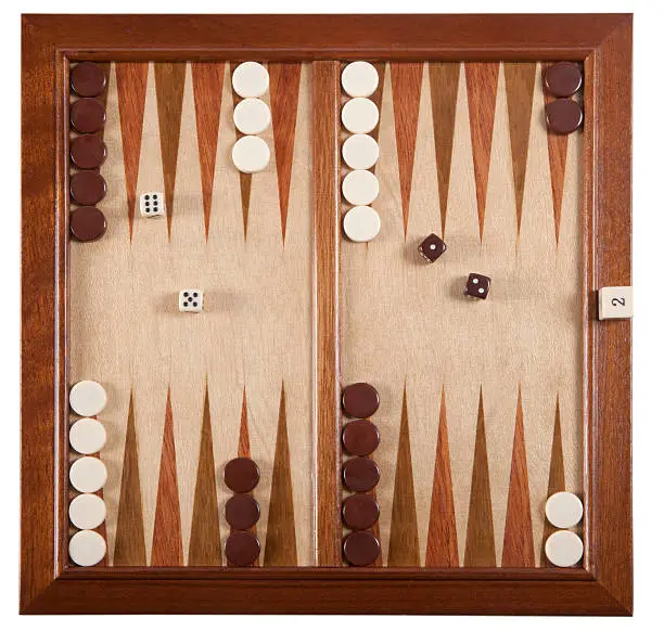 backgammon game set up and ready to play