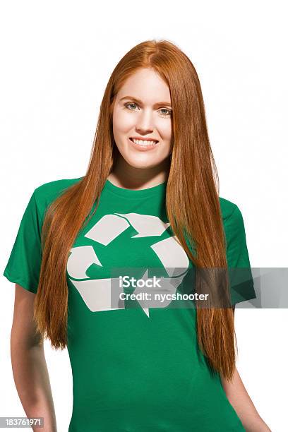 Young Environmentally Friendly Girl Stock Photo - Download Image Now - T-Shirt, Women, Activist