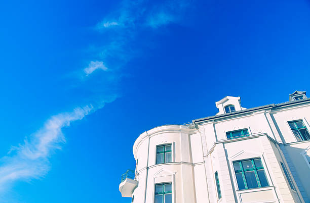 istock Part of  a house against  blue sky 183762368