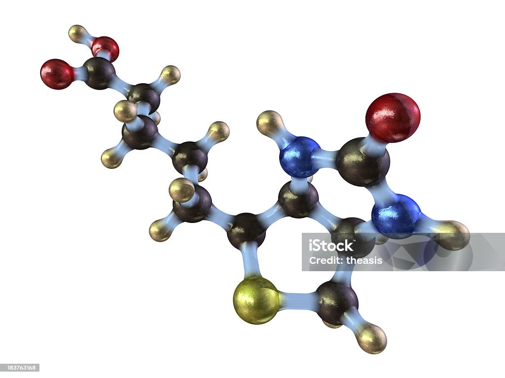 La vitamina-B7 (noto anche come Biotin - Foto stock royalty-free di Molecola