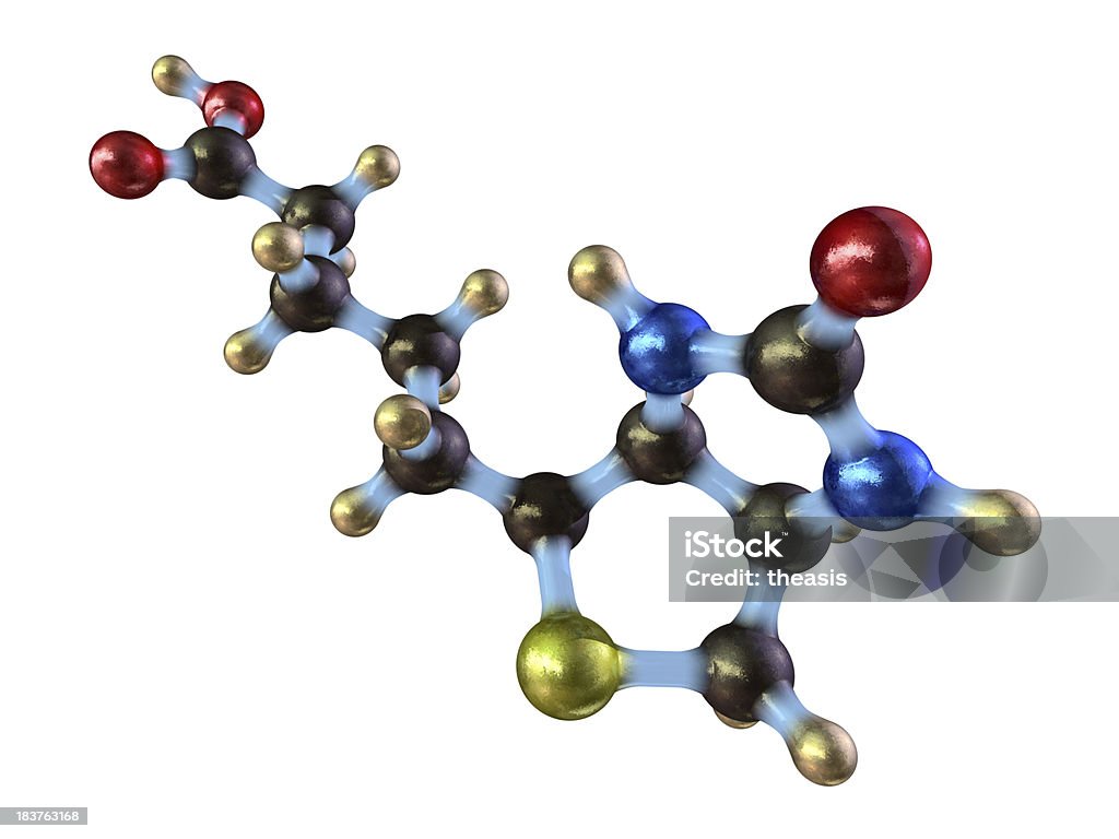 비타민-B7 (일명 Biotin - 로열티 프리 분자 스톡 사진