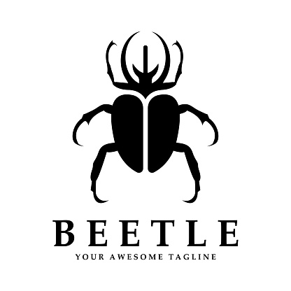 beetle logo vector icon illustration design. logo for emblem, badge, community and brand company