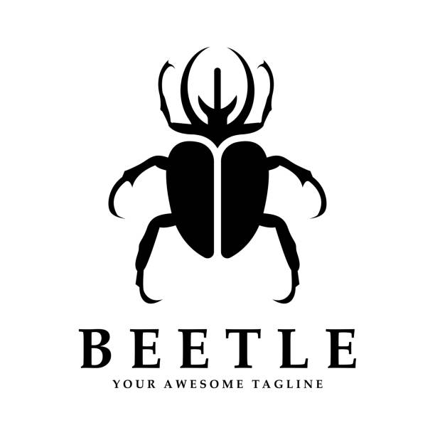 beetle logo vector icon illustration design beetle logo vector icon illustration design. logo for emblem, badge, community and brand company cockroaches clip art stock illustrations