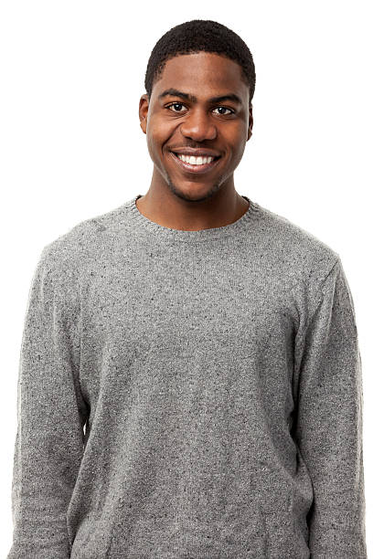 若い男性のポートレート - men sweater excitement satisfaction ストックフォトと画像