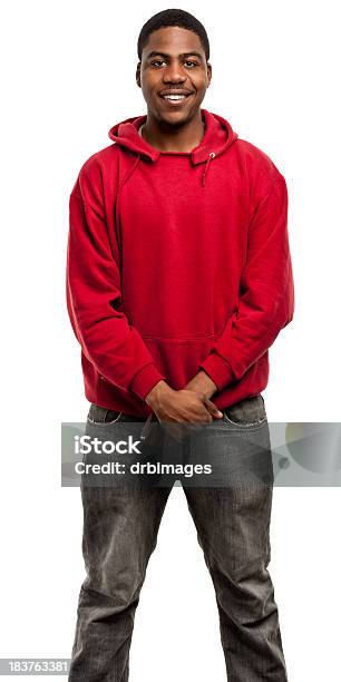 Young Male Portrait Stock Photo - Download Image Now - Hooded Shirt, Smiling, Standing