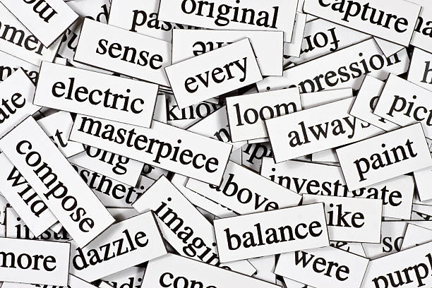 istock Collection of inspirational jumbled words 183763383