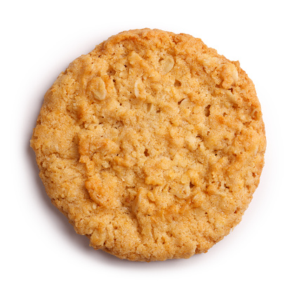 Fresh Anzac Biscuit isolated on white...