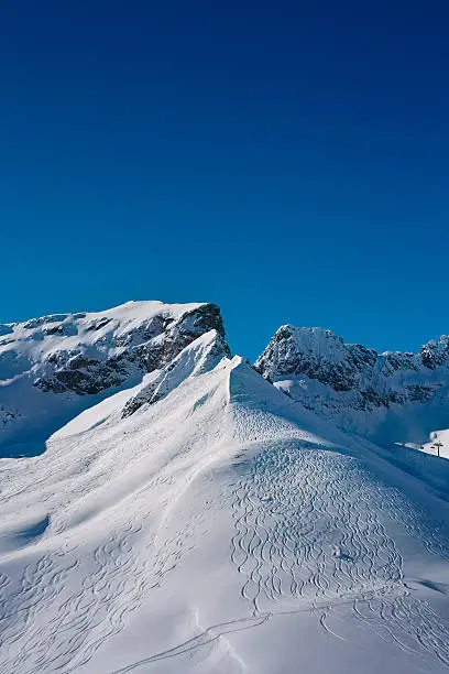 "Ski slope on the skiing resort, St. Anton am Arlberg, Austria."