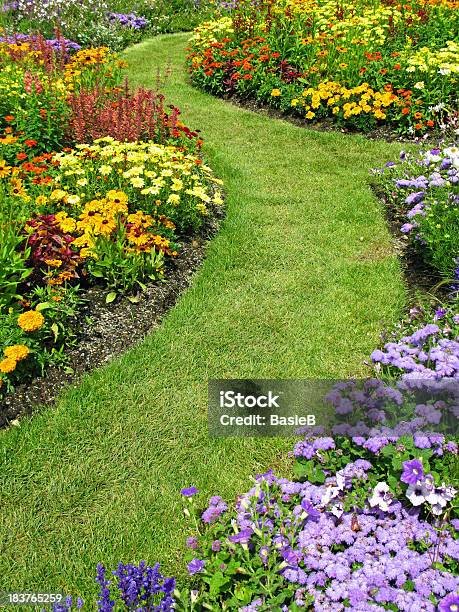 Foto de Flower Garden De Verão e mais fotos de stock de Ajardinado - Ajardinado, Flor, Gramado - Terra cultivada