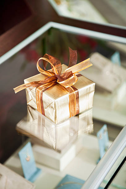 Gift box in jewelry store