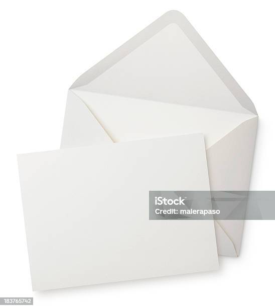 Envelope Com Nota Em Branco - Fotografias de stock e mais imagens de Envelope - Envelope, Carta - Documento, Cartão de Saudações