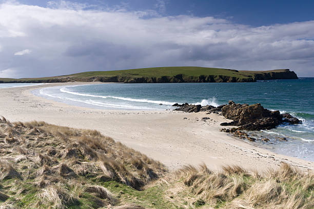 istock St Ninian's Island and tombolo Shetland 183765849