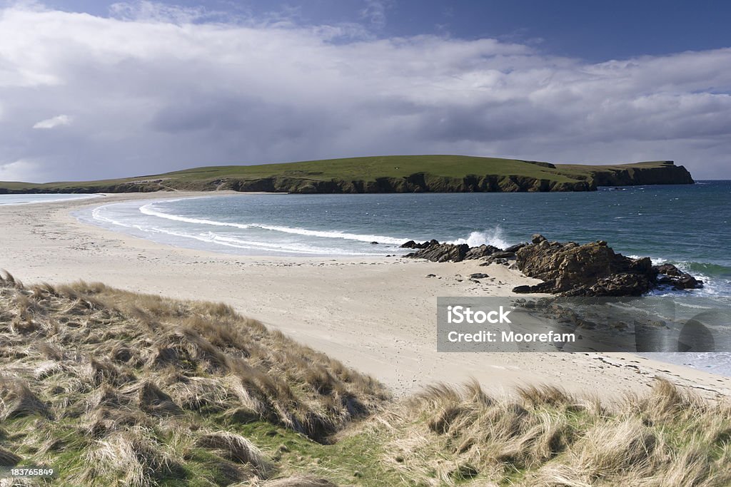 St Ninian tombolo Shetland e Ilha - Foto de stock de Areia royalty-free