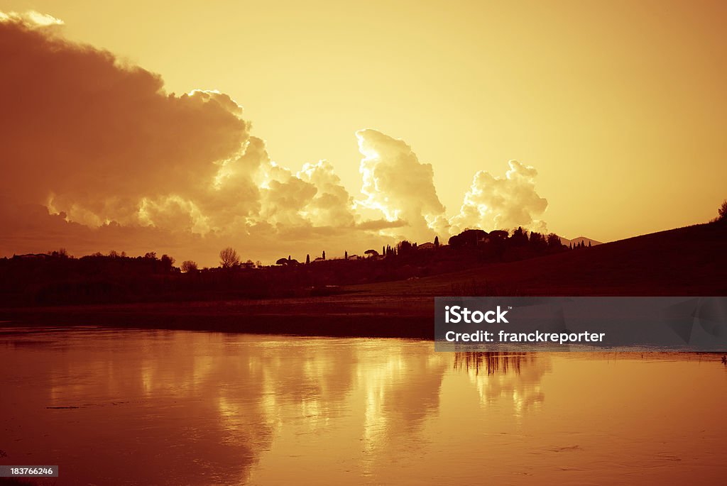 Sonnenuntergang in der river, Reflektion über dem Wasser - Lizenzfrei Laguna Beach Stock-Foto