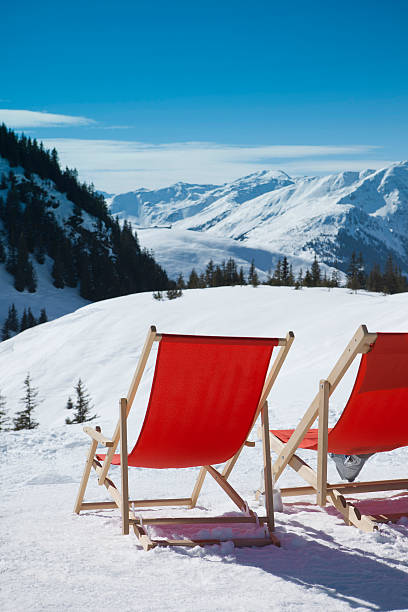 Empty folding chair in the austrian Alps