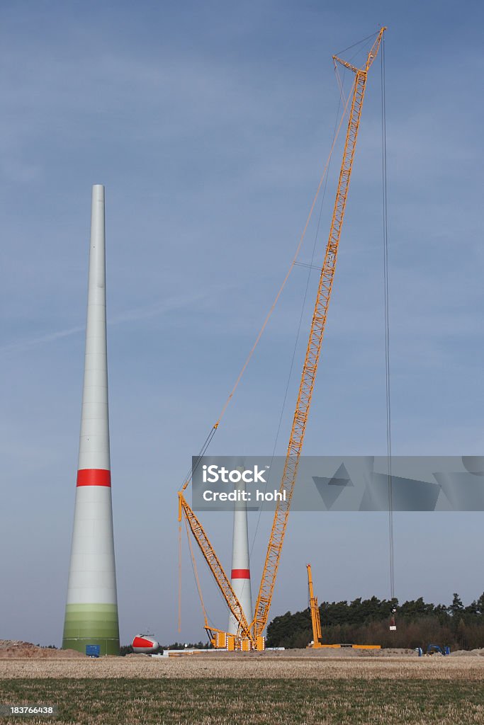 wind turbine under construction new windmills Blue Stock Photo