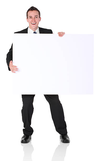 istock Businessman holding a placard 183766568