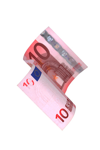 close-up of 10 Euro banknote