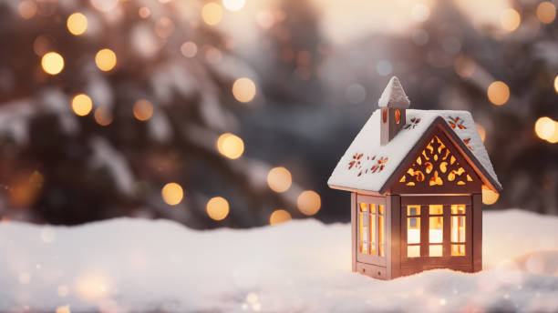istock Cozy Winter Lantern House 1837669240