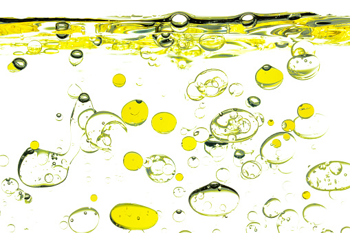 Oil bubbles with water