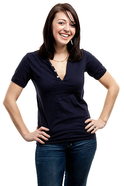 istock Happy Laughing Young Woman Three Quarter Portrait 183767321