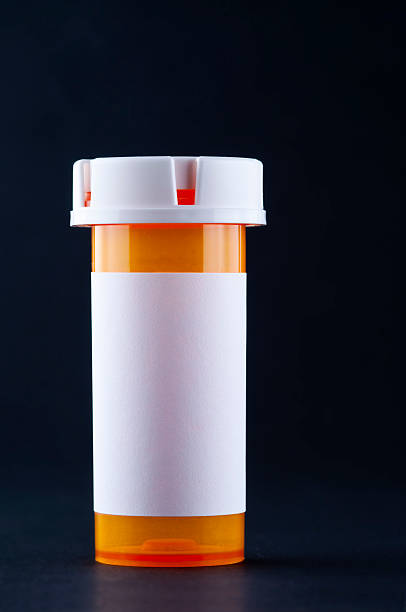 약품 병 맹검액 레이블입니다 - medicine pill bottle healthcare and medicine studio shot 뉴스 사진 이미지