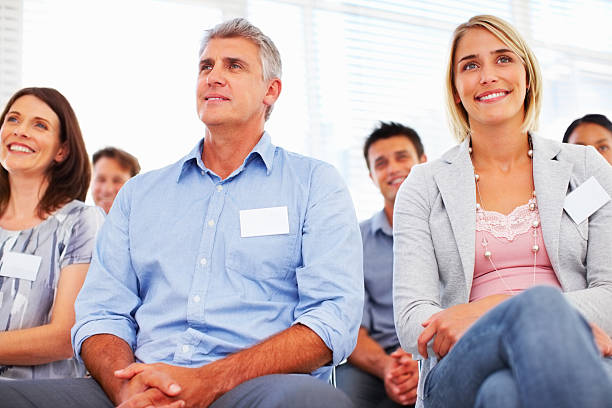 istock Successful executives attending business seminar 183767449