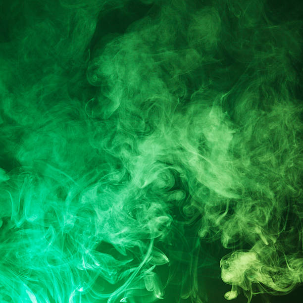 Dark Green smoke cloud background stock photo