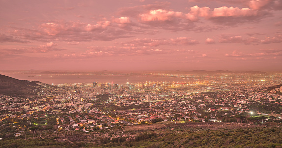 Sunset in Cape Town seen from Table Mountain