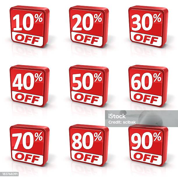Discount Sale Symbols Set Stock Photo - Download Image Now - Box - Container, Price Tag, Three Dimensional