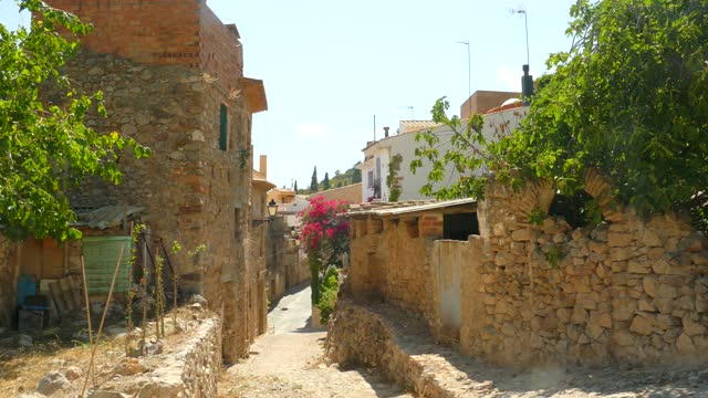 Ancient Traditional Spanish Charming Village in Borriol, Province of Castellon, Valencian Community, Spain - Close Up