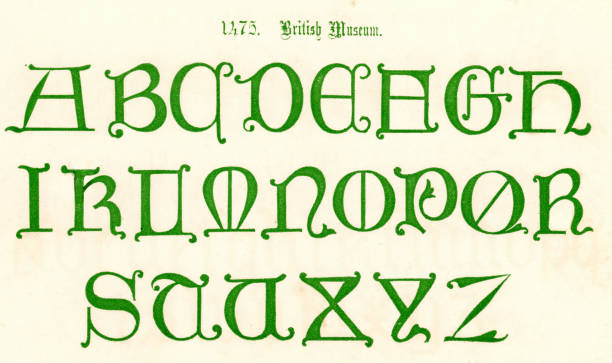 stil des 15. jahrhunderts alphabet - letter p text calligraphy old fashioned stock-grafiken, -clipart, -cartoons und -symbole
