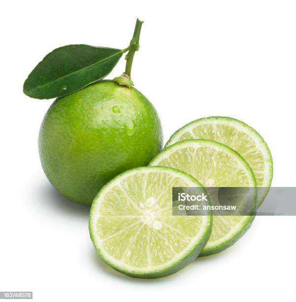 Lime Stock Photo - Download Image Now - Lime, Slice of Food, White Background
